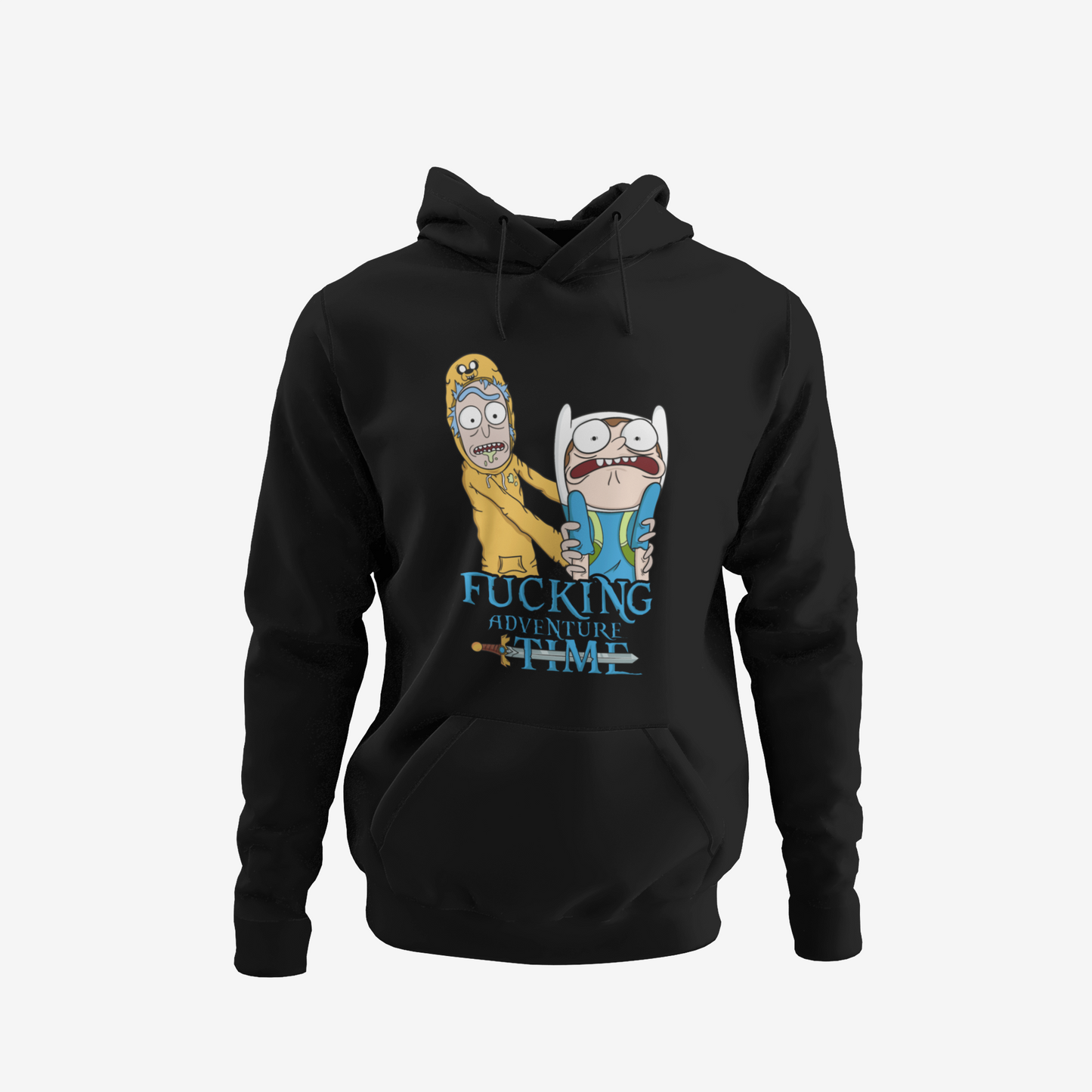 Hoodie Rick & Morty Vs Adventure Time