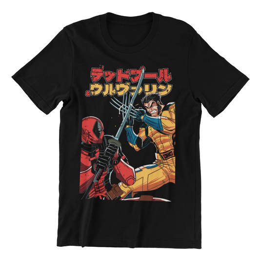 Camiseta Deadpool VS Wolverine Japanese Fight