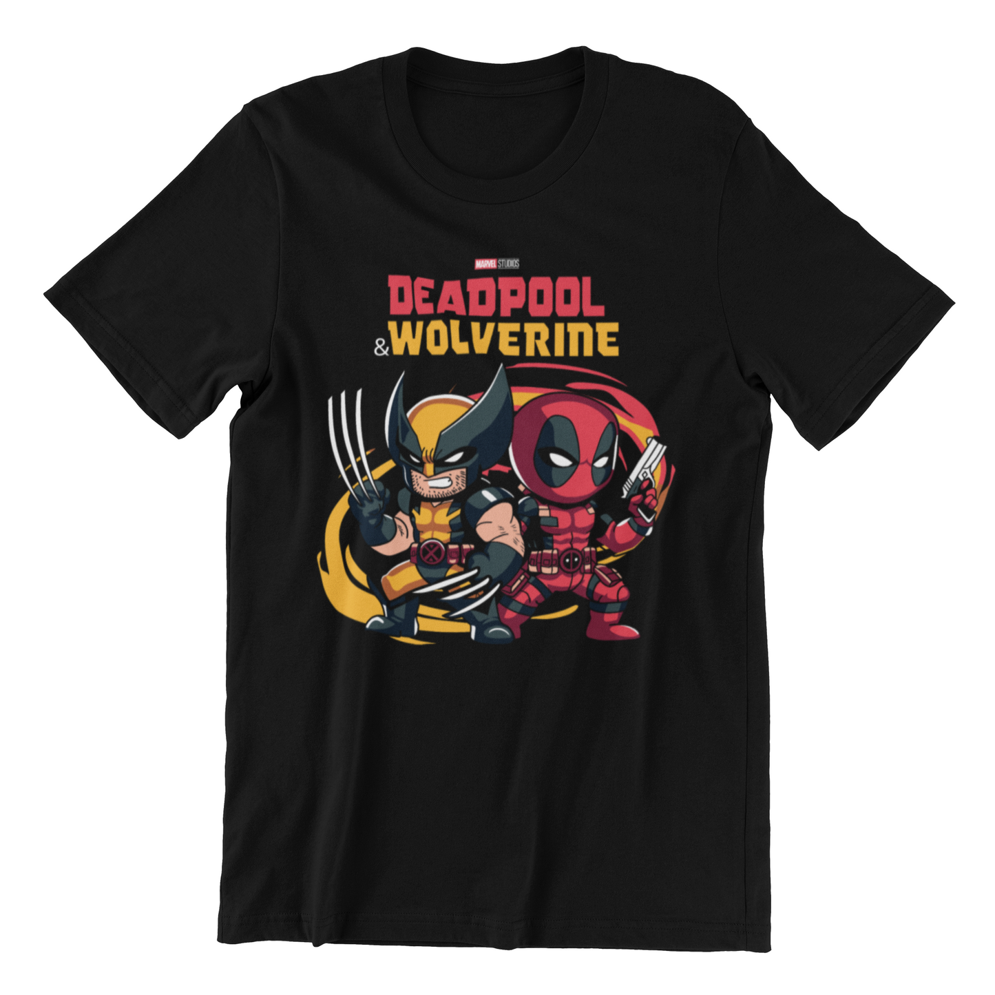 Camiseta Deadpool VS Wolverine Chibi Style