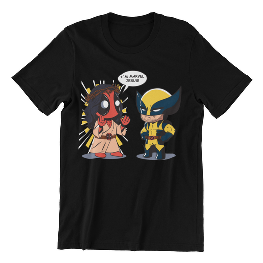 Camiseta Deadpool VS Wolverine Chibi Style II